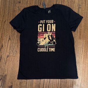 Black Graphic BJJ Tee - "Put Your Gi On" Cuddle Time